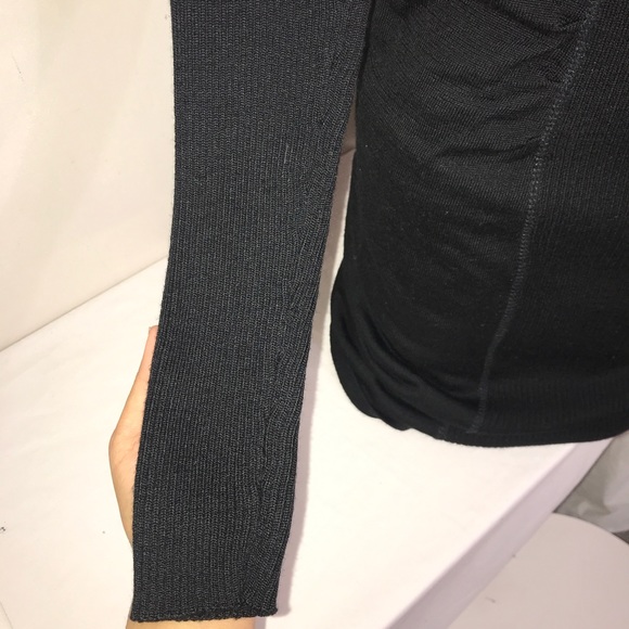 Calvin Klein Ribbed Wool Ruched Waist Long Dress - Picture 4 of 16